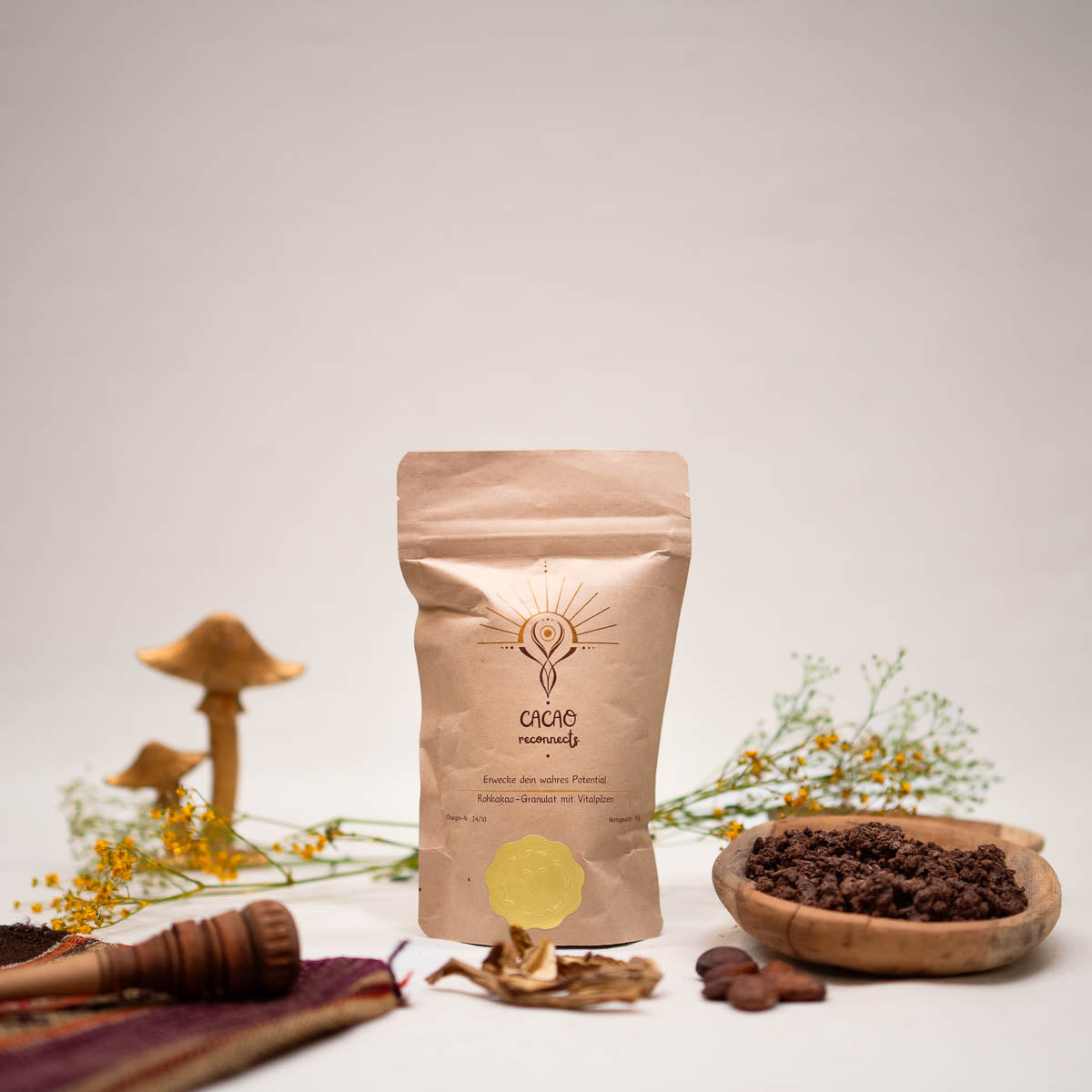 Rohkakaogranulat mit Vitalpilzen - 150g Shroomcacao
